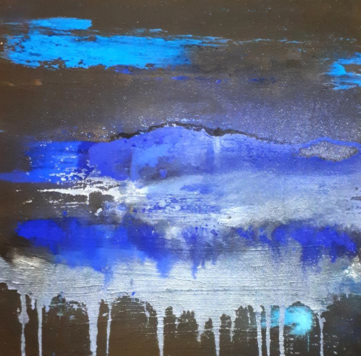 Painting titled "Ice blue" by Sophie Haldi, Original Artwork
