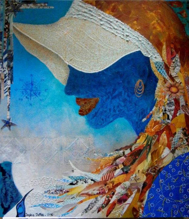 Collages intitolato "ondine.jpg" da Sophie Jallet, Opera d'arte originale, Altro