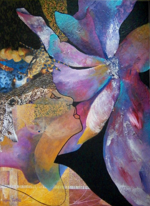 Collages intitolato "Petunia.jpg" da Sophie Jallet, Opera d'arte originale, Altro