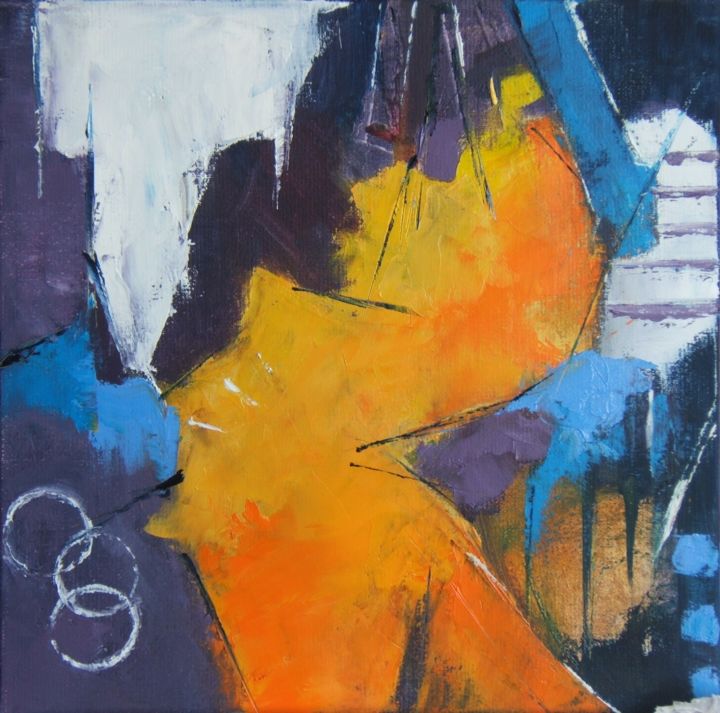 Schilderij getiteld "70-milo-30x30.jpg" door Sophie Lafouge, Origineel Kunstwerk, Olie