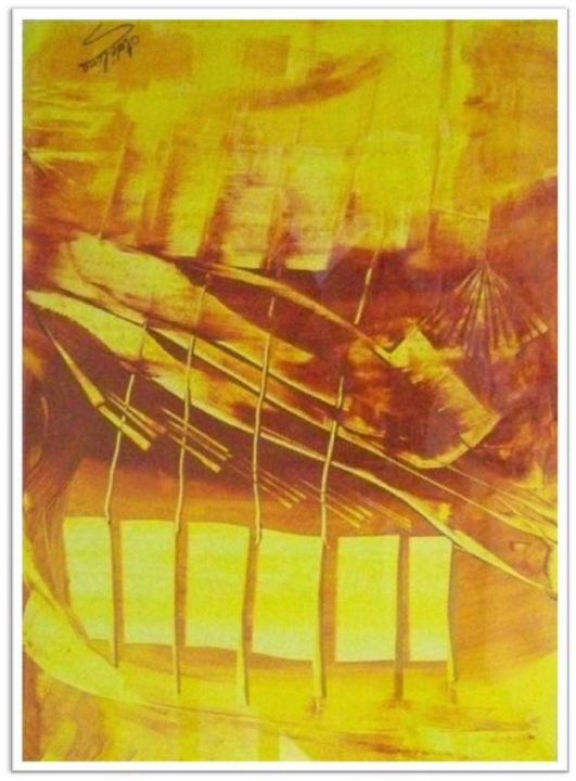 Malerei mit dem Titel "Crépuscule" von Sophie Loret, Original-Kunstwerk, Acryl
