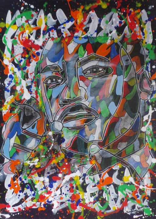 Malarstwo zatytułowany „SA 2020-03 MLK” autorstwa Sophie Louise, Oryginalna praca, Akryl Zamontowany na Drewniana rama noszy