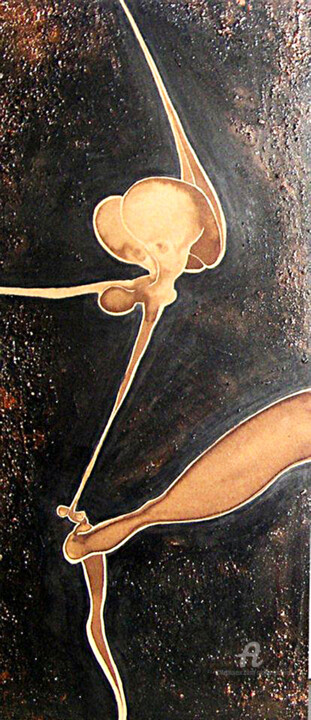 Pittura intitolato "Soutien" da Sophie Mathieu, Opera d'arte originale, Acrilico Montato su Pannello di legno
