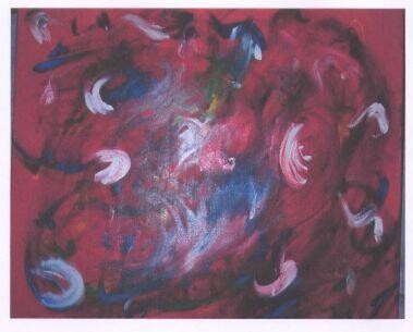 Peinture intitulée "tache rouge" par Sophie Neirynck, Œuvre d'art originale, Huile