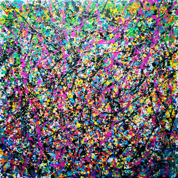 Peinture intitulée "Magnolias et Mimosas" par Sophie Nigen, Œuvre d'art originale, Acrylique Monté sur Châssis en bois