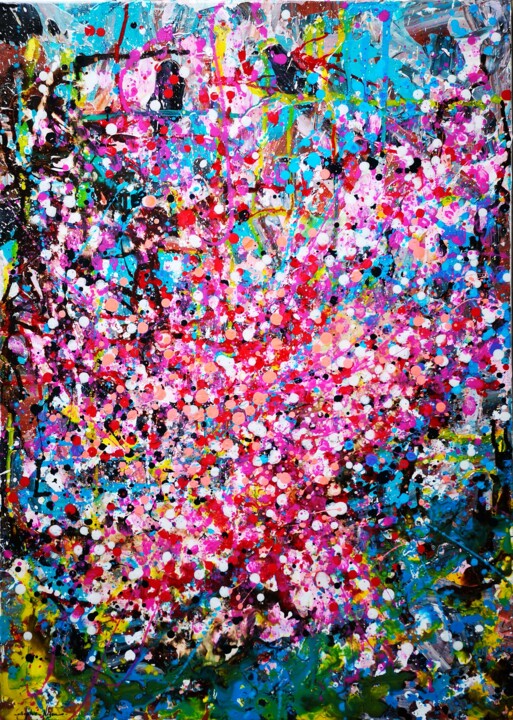 Peinture intitulée "Sakura" par Sophie Nigen, Œuvre d'art originale, Acrylique Monté sur Châssis en bois