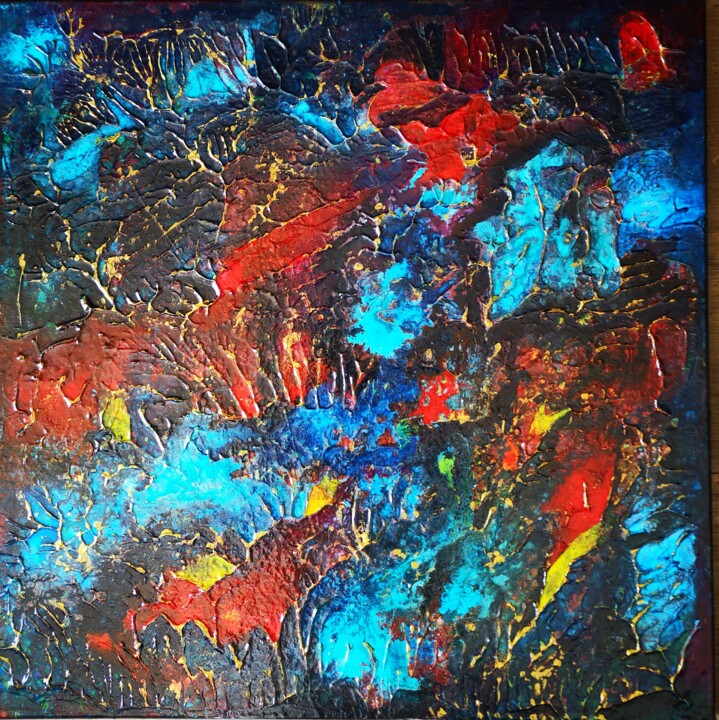 Pittura intitolato "Plongée en mer rouge" da Sophie Nigen, Opera d'arte originale, Acrilico Montato su Telaio per barella in…