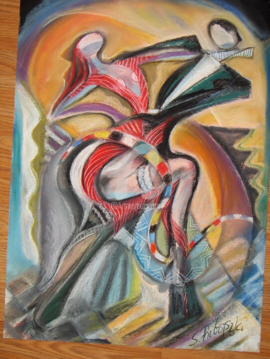 Pittura intitolato "11-tango.jpg" da Sophie Pribojszki, Opera d'arte originale
