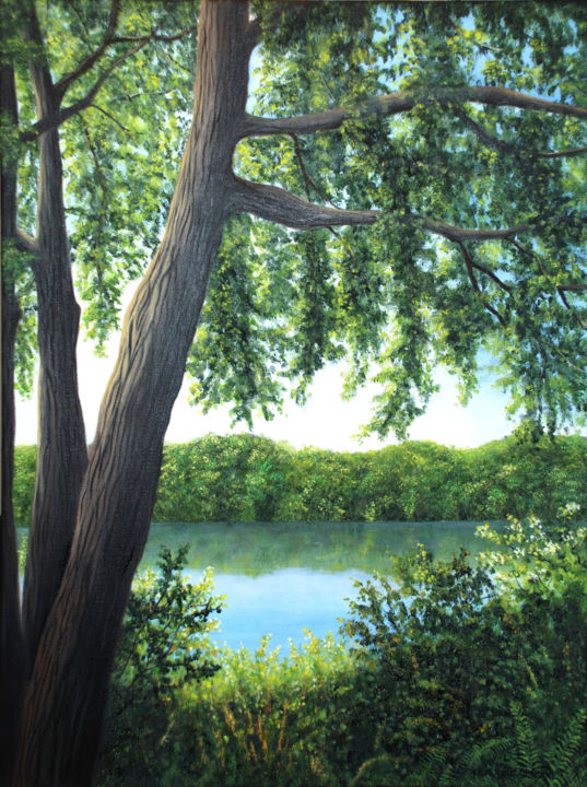 Painting titled "Parc des Iles-des-M…" by Sophie Quenneville, Original Artwork, Oil
