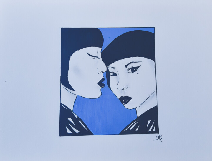 Dessin intitulée "Aya Sato" par Sophie Renault, Œuvre d'art originale, Marqueur