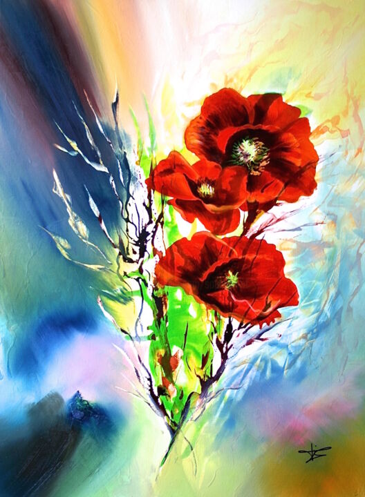 Peinture intitulée "img-0004-fleurs-de-…" par Sophie Sirot, Œuvre d'art originale, Acrylique