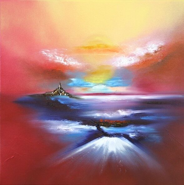 Peinture intitulée "Horizon lointain" par Sophie Sirot, Œuvre d'art originale, Huile