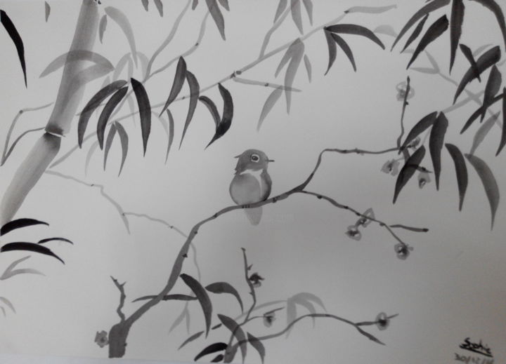 "chinoiserie" başlıklı Tablo Sophie Sunshine tarafından, Orijinal sanat, Mürekkep