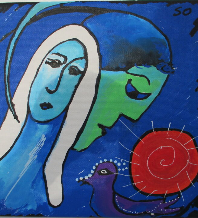 Painting titled "Hommage à C..." by Sophie Thiry, Original Artwork, Acrylic