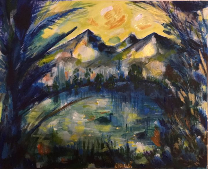 Painting titled "Somewhere in Cochab…" by Sophie Venturini, Original Art, Acrylic Mounted on Stretcher frame
