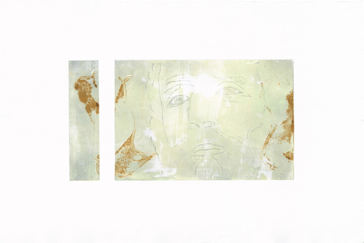 Druckgrafik mit dem Titel "Soul portrait 2" von Sophie Gerin, Original-Kunstwerk, Monotypie
