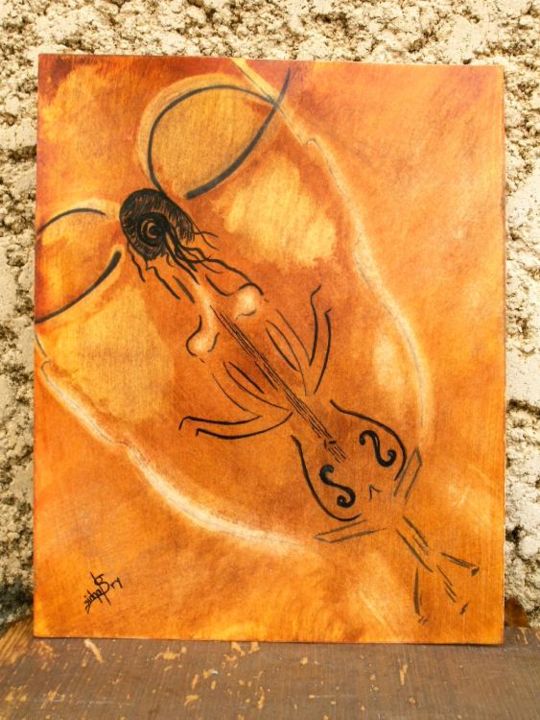 Painting titled "contre basse" by Sophie, Original Artwork, Other