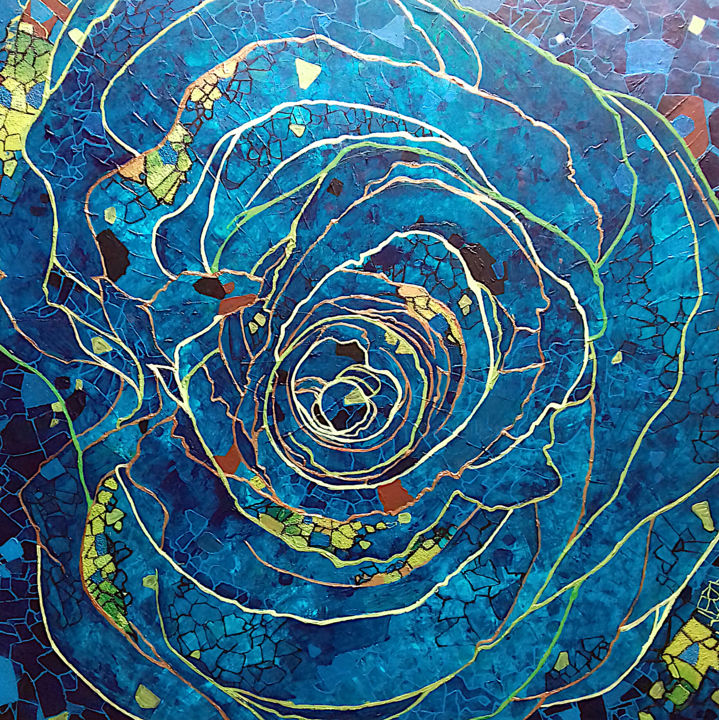 Painting titled "Cosmos" by Sophie Cantou, Original Artwork, Acrylic