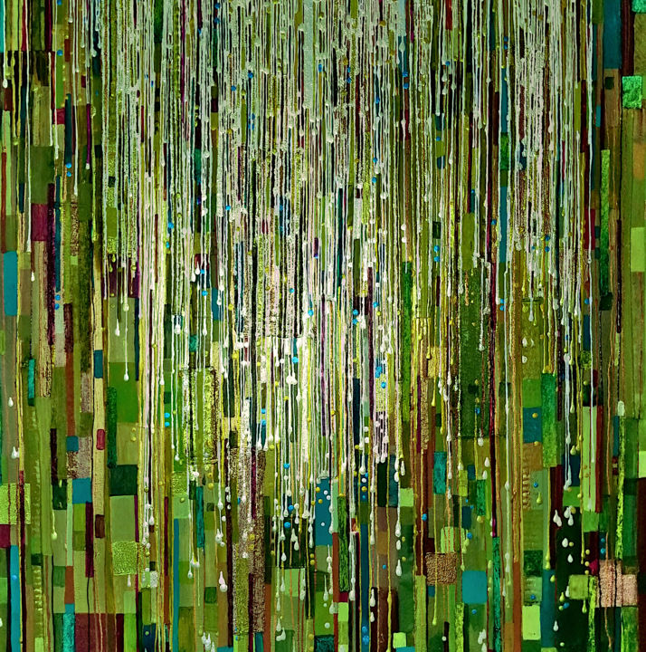 Peinture intitulée "Pluie" par Sophie Cantou, Œuvre d'art originale, Acrylique