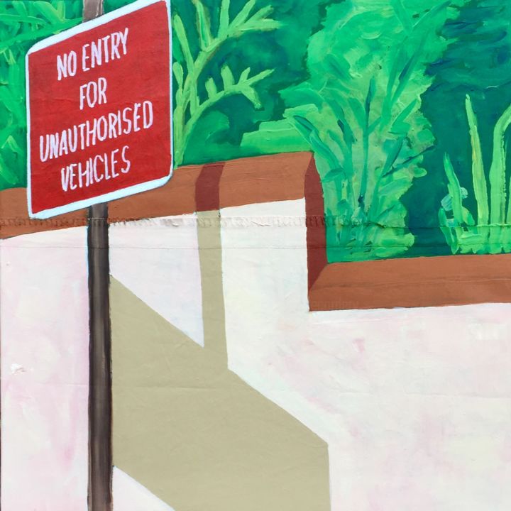 Schilderij getiteld "No Entry" door Sophie Cordery, Origineel Kunstwerk, Acryl