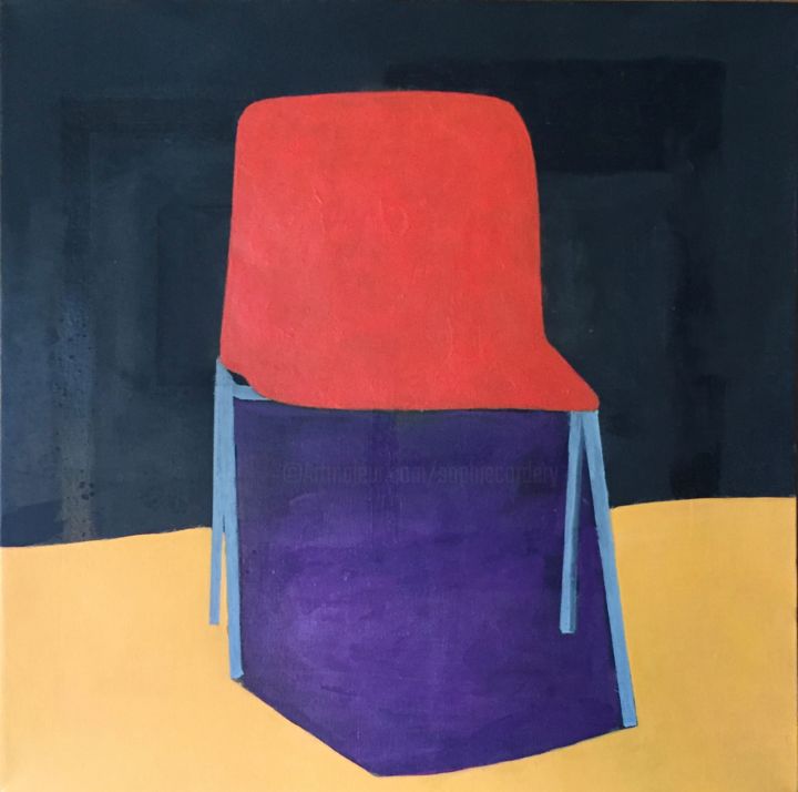 Painting titled "Red Plastic" by Sophie Cordery, Original Artwork