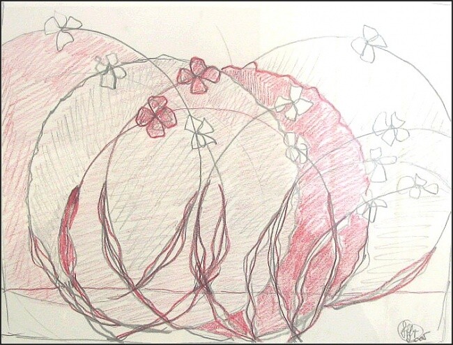 Drawing titled "rhizome" by Sophie Hoang Trong, Original Artwork