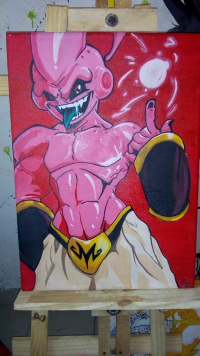 Painting titled "Dragón Ball Z Buu p…" by Sabrina Cos, Original Artwork, Acrylic