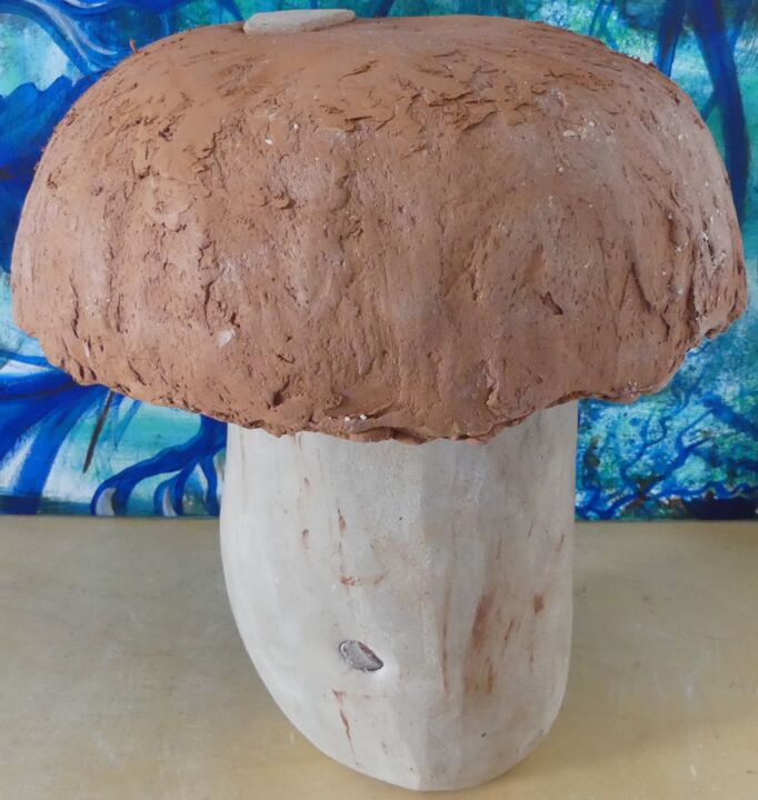 Sculpture titled "Champignon" by Sophie Maillard (Sophie Mai), Original Artwork, Terra cotta