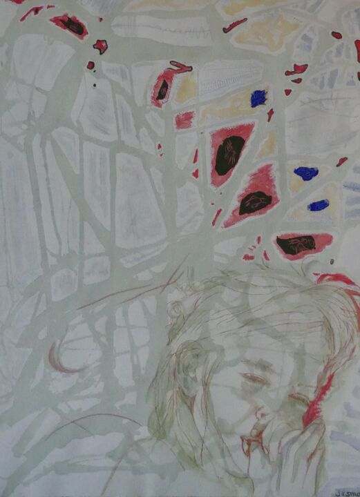 Peinture intitulée "Enfant kaki" par Sophie Mai, Œuvre d'art originale, Aquarelle