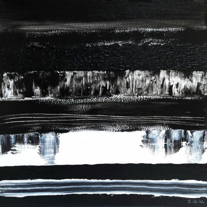 Pintura intitulada "Black and White..." por Sophie Queuniez, Obras de arte originais, Acrílico