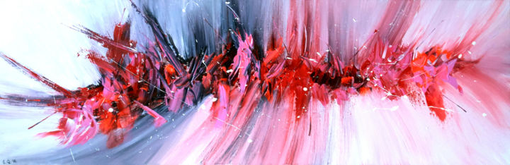 Painting titled "My Pink Galaxy" by Sophie Queuniez, Original Artwork, Acrylic