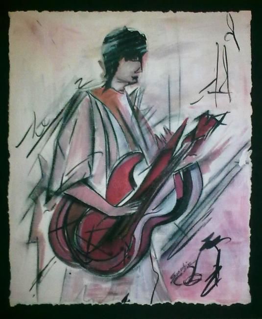 Peinture intitulée "guitare" par Zaf, Œuvre d'art originale