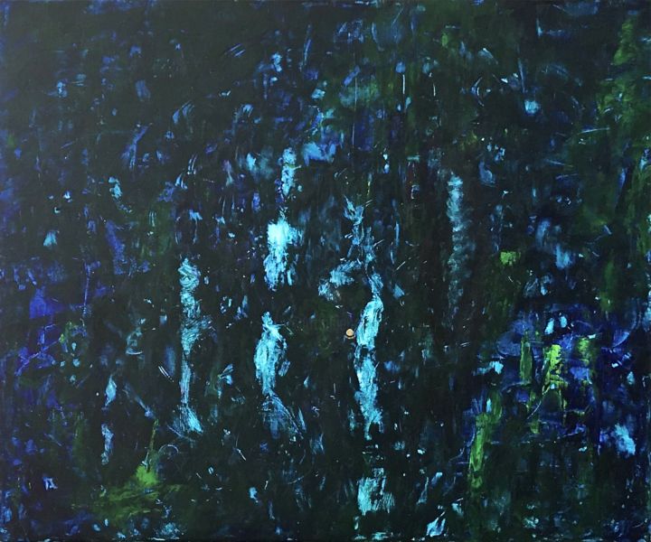 Peinture intitulée "la nuit de l'âme" par Sophie-Armelle Vuillier, Œuvre d'art originale, Acrylique