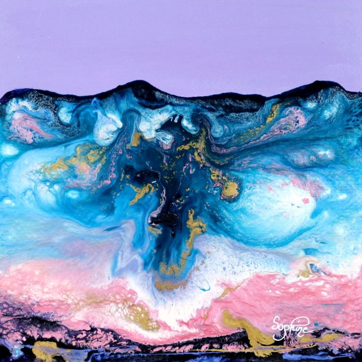 Картина под названием "Emotions-volcanique…" - Sophine, Подлинное произведение искусства, Акрил
