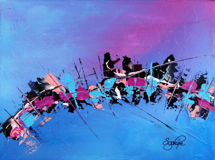 Painting titled "116-tout bascule" by Sophine, Original Artwork, Acrylic