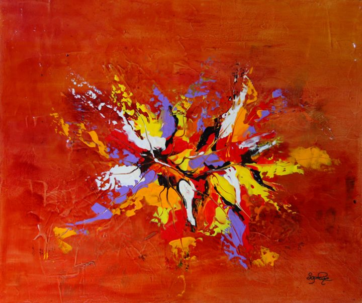 Peinture intitulée "110-emoi-floral.jpg" par Sophine, Œuvre d'art originale, Acrylique