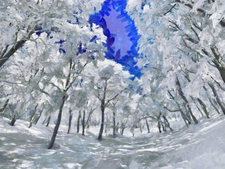 Arts numériques intitulée "Winter motive" par So_orex, Œuvre d'art originale, Peinture numérique