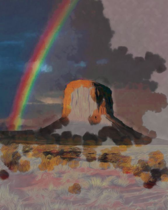 数字艺术 标题为“"Rainbow Over Monum…” 由So_orex, 原创艺术品, 数字油画