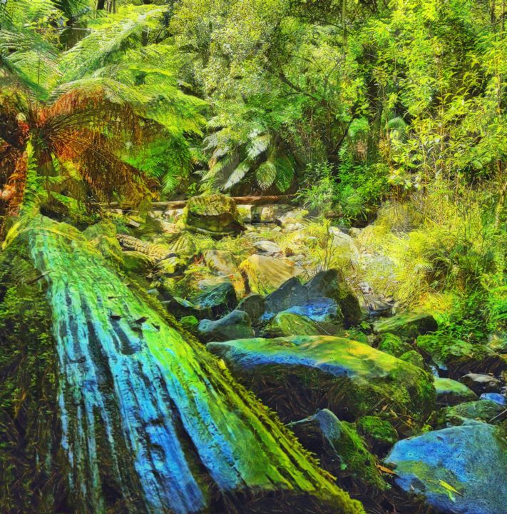 Digital Arts titled ""Erskine Falls, Aus…" by So_orex, Original Artwork, Digital Painting