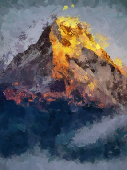 Digital Arts titled ""Annapurna Region"" by So_orex, Original Artwork, Digital Painting