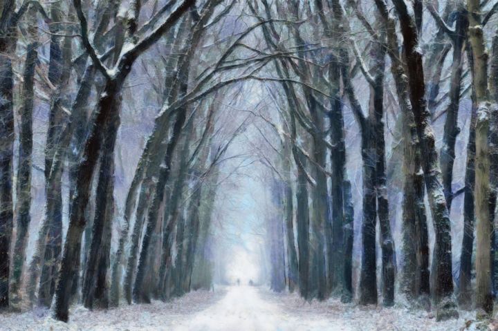 Digital Arts titled ""Snow path"" by So_orex, Original Artwork, Digital Painting