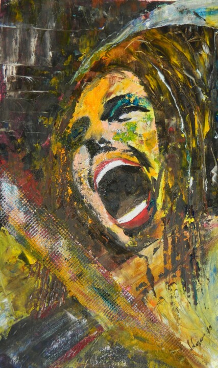 Painting titled "Cry Baby" by Sorin Niculae Lazar, Original Artwork, Oil
