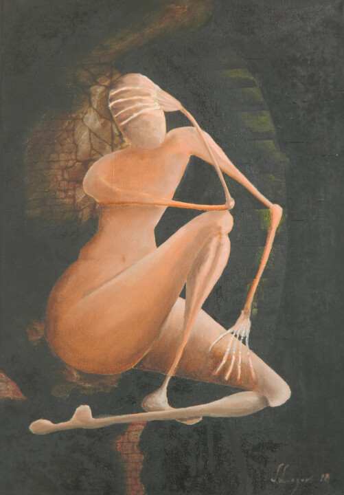 Pintura intitulada "comme-LAUDE" por Sorin Niculae Lazar, Obras de arte originais, Óleo