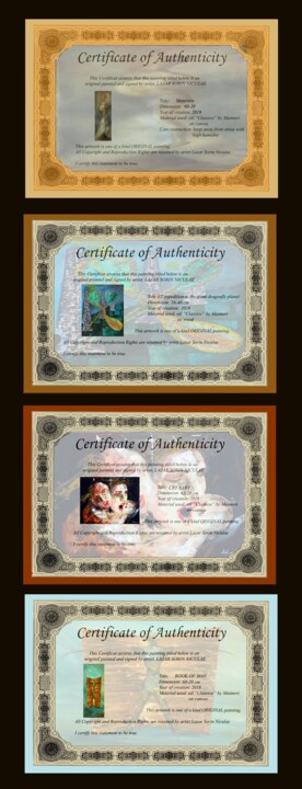 Artes digitais intitulada "certificate-of-auth…" por Sorin Niculae Lazar, Obras de arte originais, Foto Montagem