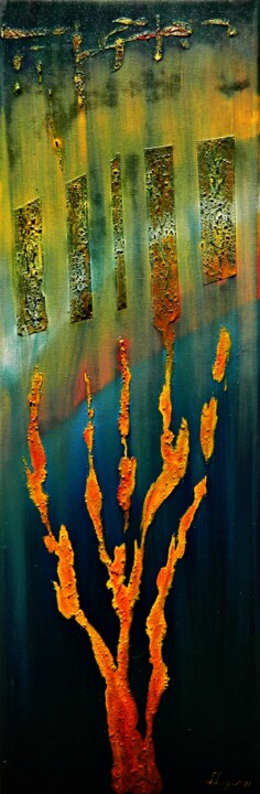 제목이 "Panels"인 미술작품 Sorin Niculae Lazar로, 원작, 기름 나무 들것 프레임에 장착됨