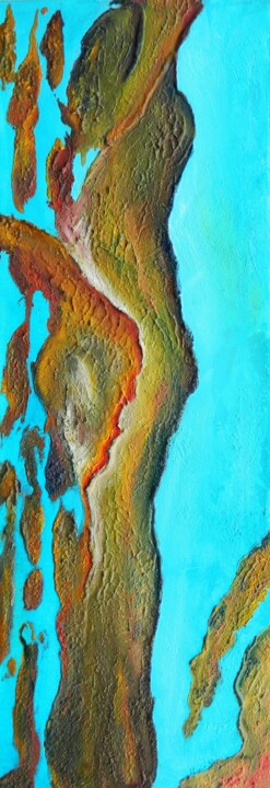 Painting titled "Splash 5" by Sorin Niculae Lazar, Original Artwork, Oil Mounted on Wood Stretcher frame