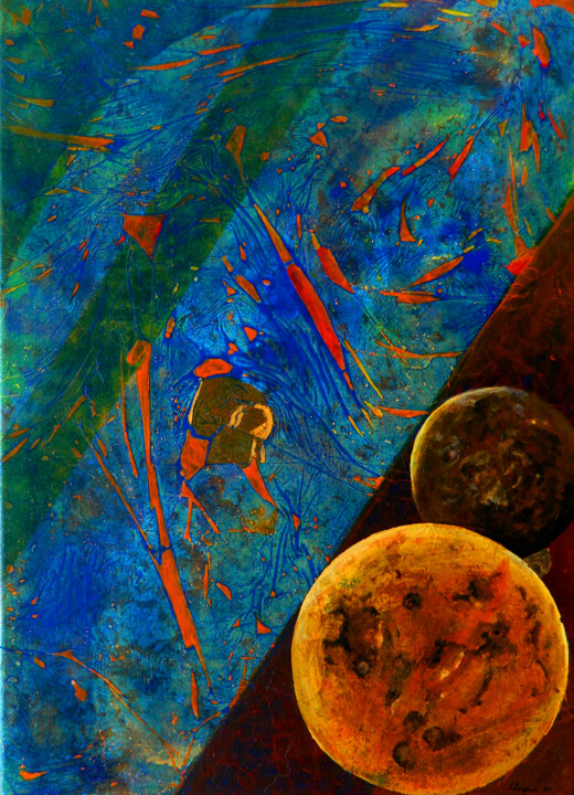 Ζωγραφική με τίτλο "Newborn - Artificia…" από Sorin Niculae Lazar, Αυθεντικά έργα τέχνης, Ακρυλικό Τοποθετήθηκε στο Ξύλινο φ…