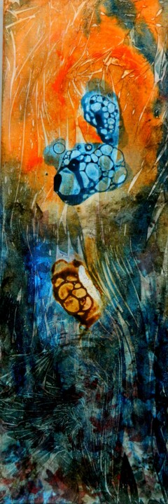 Ζωγραφική με τίτλο "Flying rocks" από Sorin Niculae Lazar, Αυθεντικά έργα τέχνης, Ακρυλικό Τοποθετήθηκε στο Ξύλινο φορείο σκ…