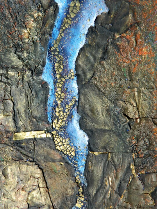 Painting titled "Geological story 11…" by Sorin Niculae Lazar, Original Artwork, Acrylic Mounted on Wood Stretcher frame