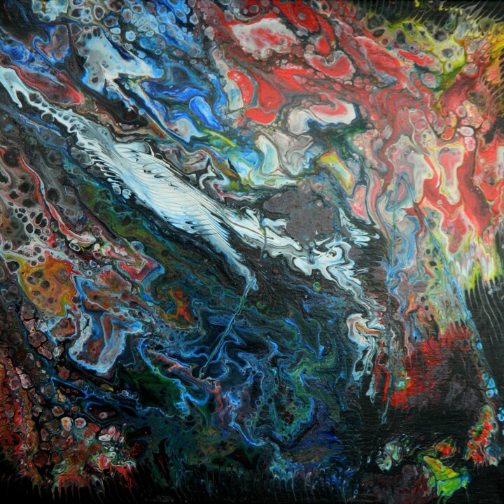 Картина под названием "Go to red" - Sorin Niculae Lazar, Подлинное произведение искусства, Акрил Установлен на Деревянная ра…
